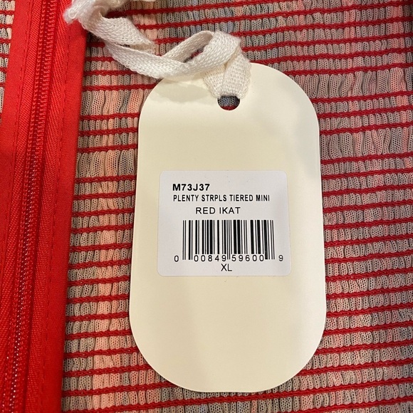 Anthropologie Plenty Strapless Tiered Mini Size XL Red Ikat - Picture 10 of 15